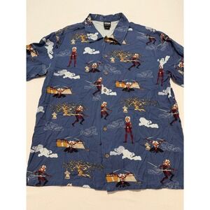 Star Wars Our Universe Ahsoka Tano Button Down Shirt Mens Medium Blue Rayon